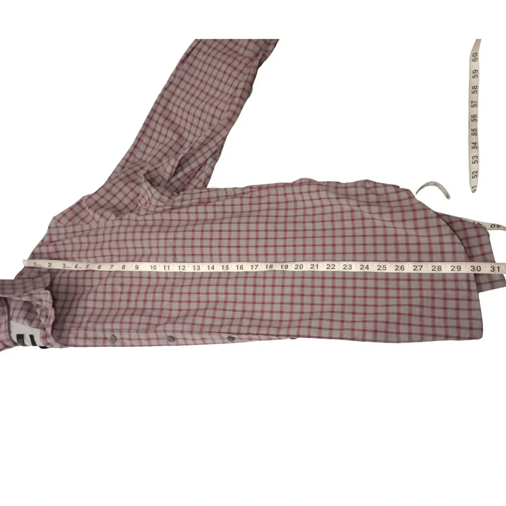 Banana Republic Custom 078 Wash Slim Fit Plaid Long Sleeve‎ Shirt Men's L